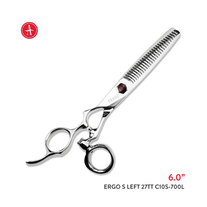 Above ErgoS Left 27TT Texturizer Swivel Shears – 6.0