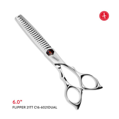 Above Flipper 21TT Texturising Shears (No-Line Dual Tooth) – 6.0 (#22156021)